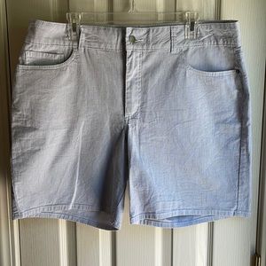 NWOT LEE RIDERS BLUE & WHITE MIDRISE SHORTS SZ 18